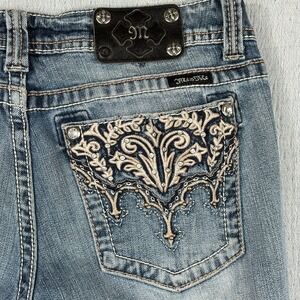 Miss Me Light Blue Embroidered Boot Cut Jeans